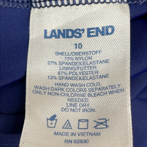 Lands’ End 510136 Tugless Low Leg One Piece Swimsuit Navy 10 - Picture 14 of 16